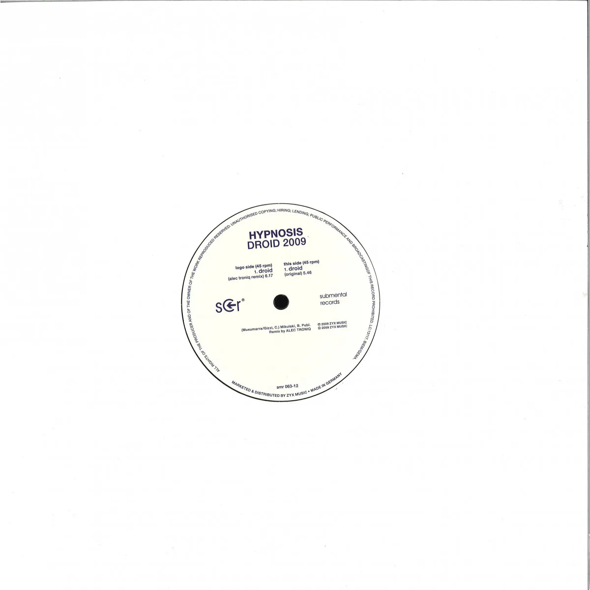 Back cover — Hypnosis — Droid 2009
