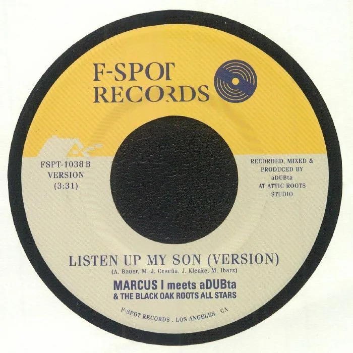 Обратная сторона обложки — MARCUS I meets ADUBTA / THE BLACK OAK ROOTS ALL STARS — Listen Up My Son