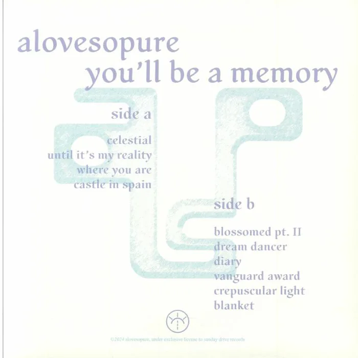 Обратная сторона обложки — ALOVESOPURE — You'll Be A Memory