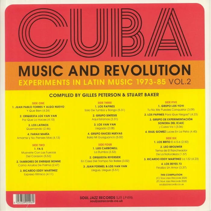 Обратная сторона обложки — Gilles PETERSON / STUART BAKER / VARIOUS — CUBA: Music & Revolution Culture Clash In Havana Experiments In Latin Music 1975-85 Vol 2