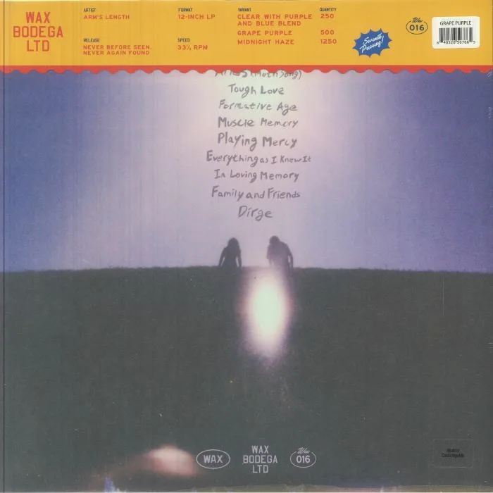 Обратная сторона обложки — ARM'S LENGTH — Never Before Seen Never Again Found (reissue)