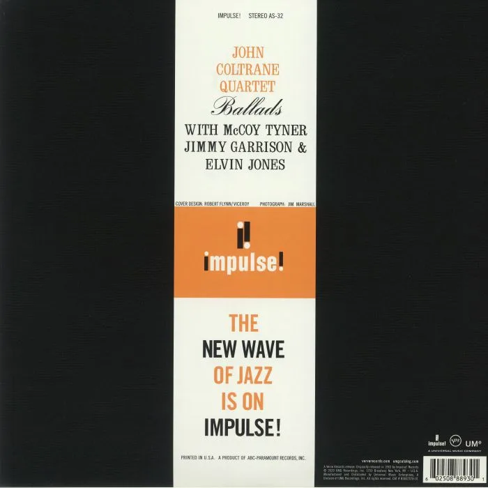 Обратная сторона обложки — JOHN COLTRANE QUARTET / McCOY TYNER / JIMMY GARRISON / ELVIN JONES — Ballads (Acoustic Sounds Series Audiophile Edition)