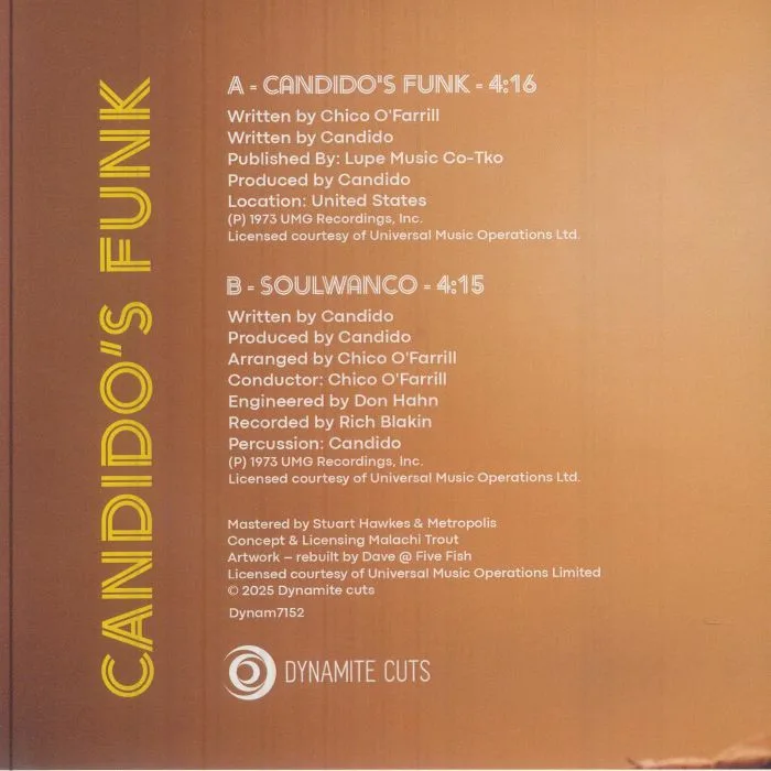 Обратная сторона обложки — CANDIDO — Candido's Funk