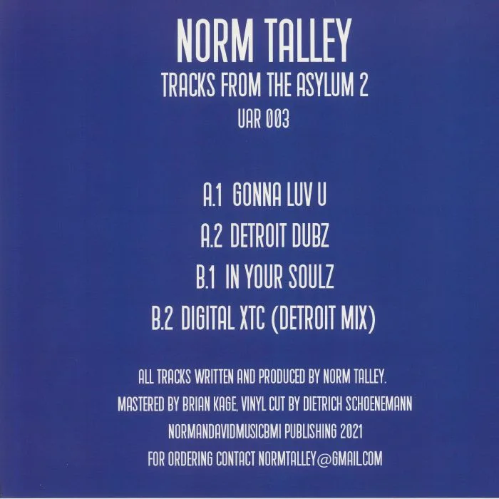 Back cover — Norm Talley — TRACKS FROM THE ASYLUM (Part 2)