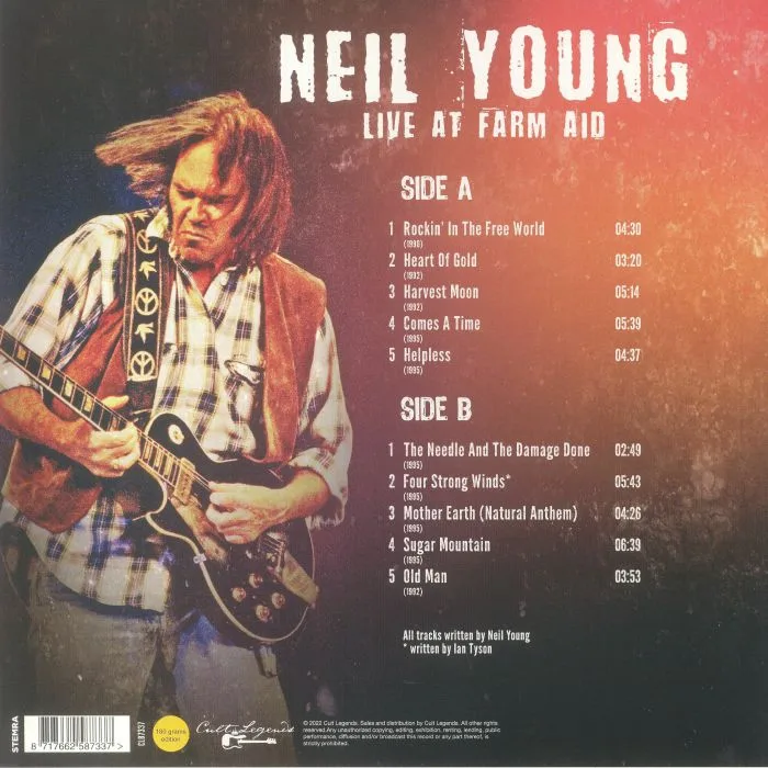 Back cover — Neil YOUNG — Live At Farm Aid