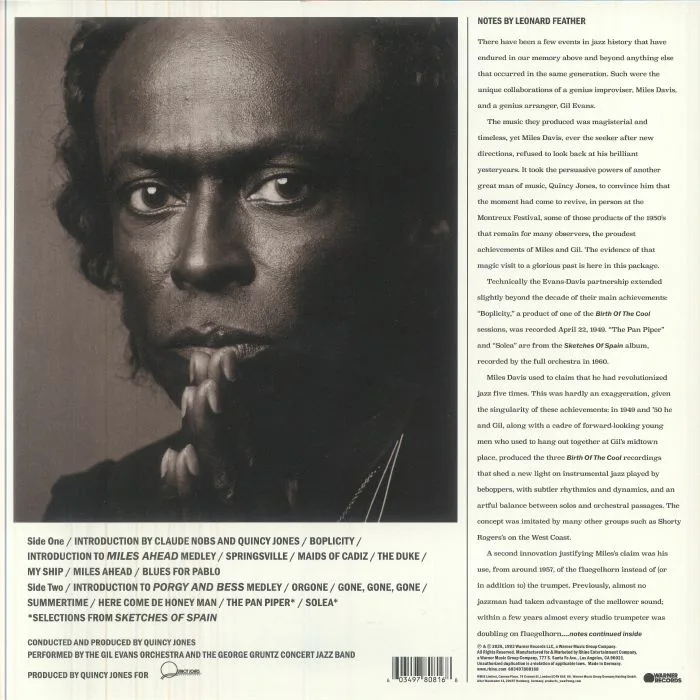Back cover — Miles DAVIS / QUINCY JONES — Live At Montreux (Rhino Reserve)