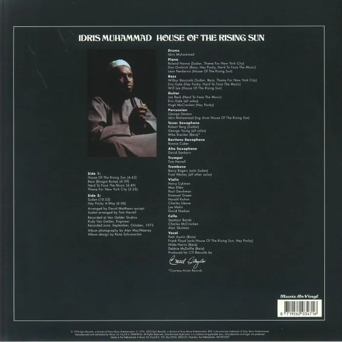 Обратная сторона обложки — Idris MUHAMMAD — House Of The Rising Sun (reissue)