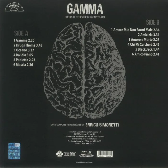 Обратная сторона обложки — Enrico SIMONETTI — Gamma (Soundtrack) (Record Store Day RSD 2022)