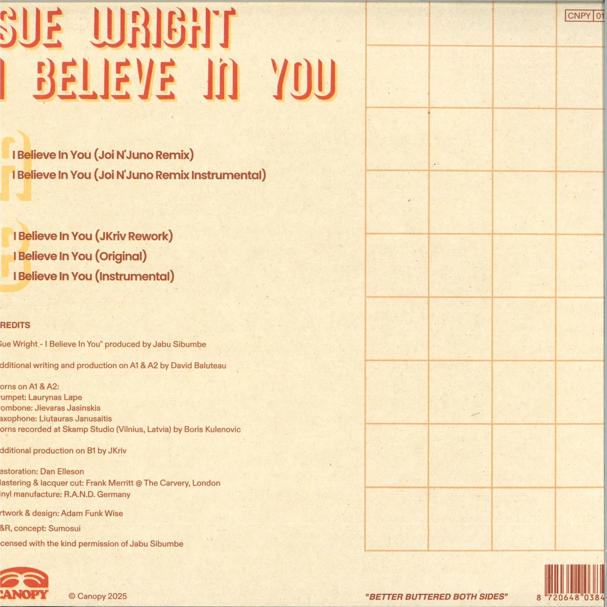 Back cover — Sue Wright — I BELIEVE IN YOU
