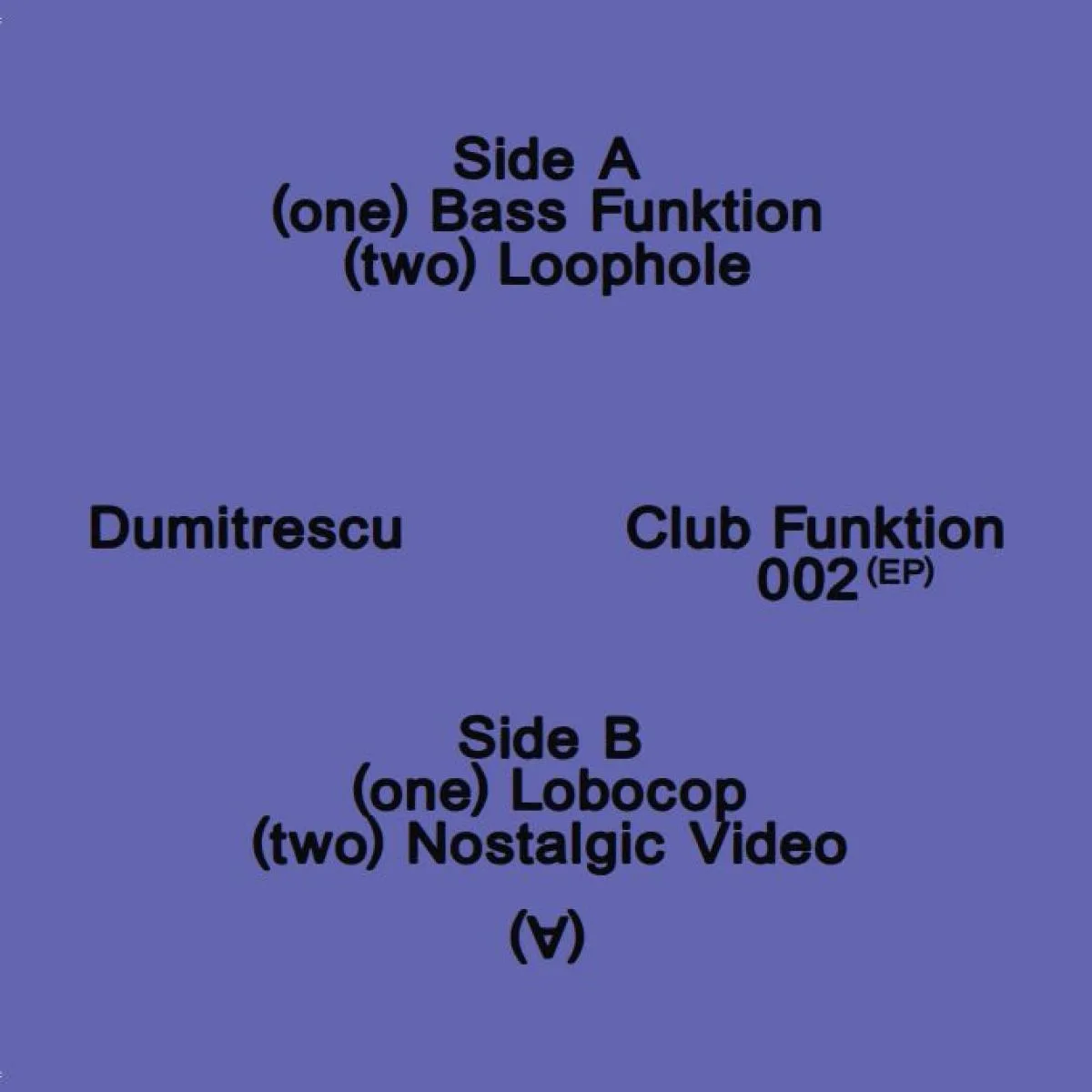 Back cover — Dumitrescu — Club Funktion EP