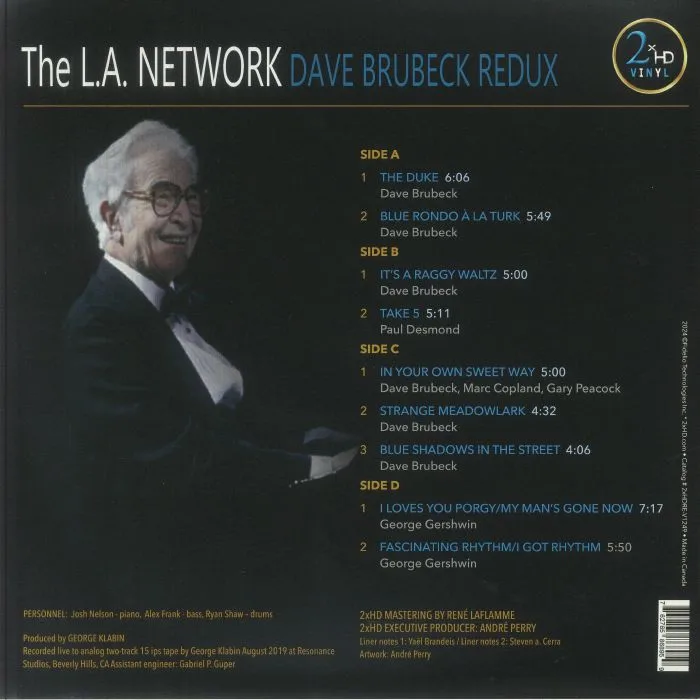 Обратная сторона обложки — The LA NETWORK — Dave Brubeck Redux