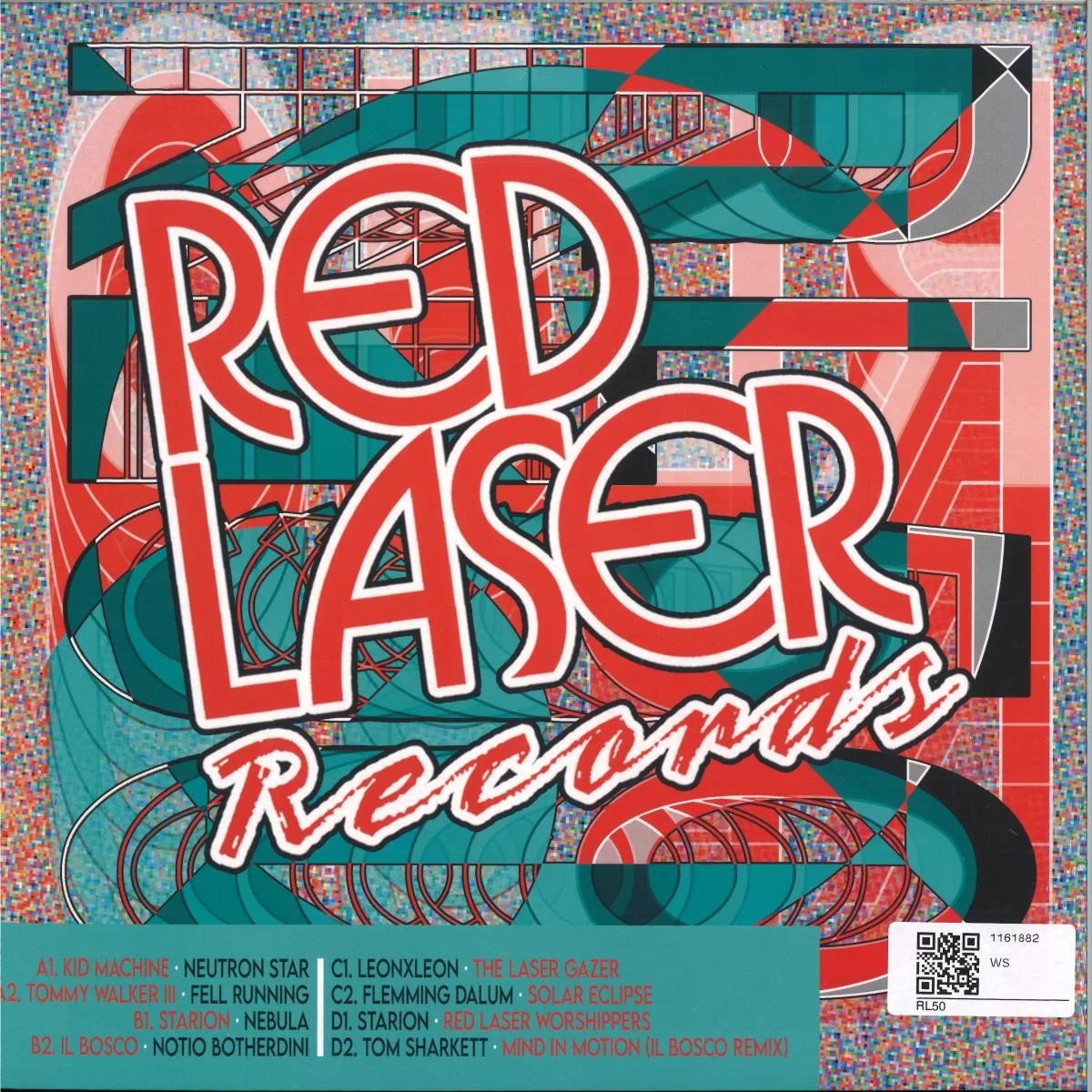 Back cover — VARIOUS — RED LASER RECORDS LP 2x12"