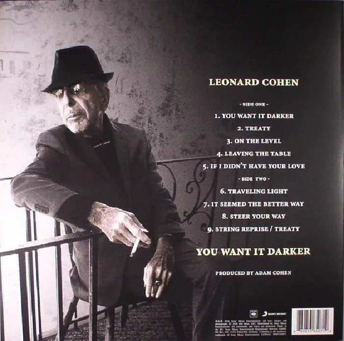 Back cover — Leonard COHEN — You Want It Darker