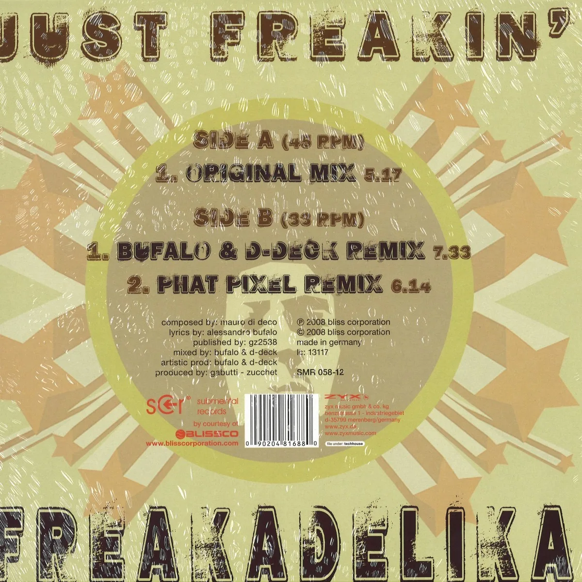 Back cover — Freakadelika — Just Freakin