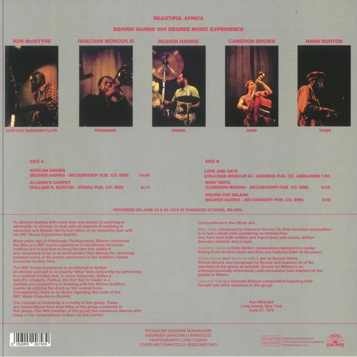 Обратная сторона обложки — BEAVER HARRIS 360 DEGREES MUSIC EXPERIENCE — Beautiful Africa (reissue)