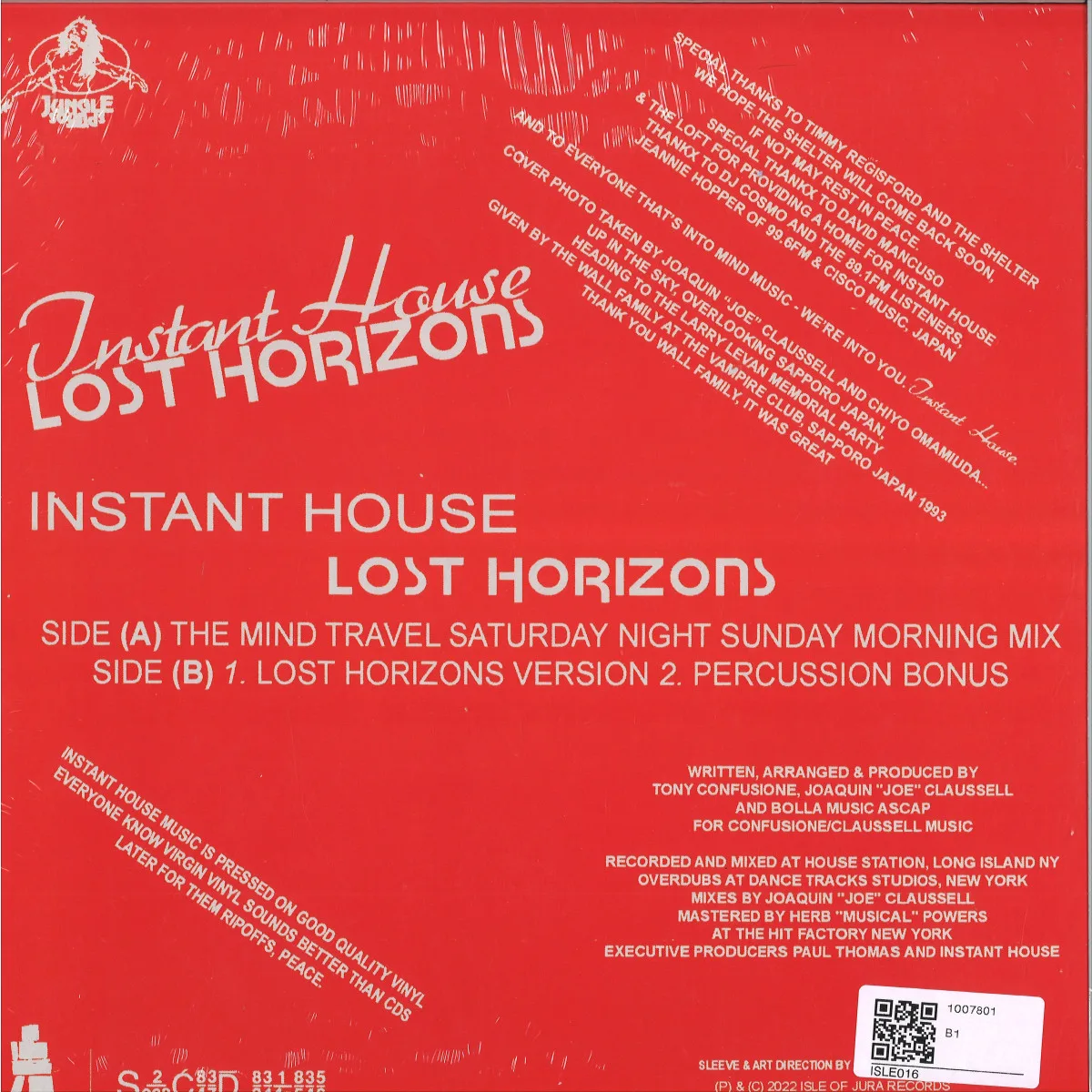 Обратная сторона обложки — Instant House(Joe Claussell) — LOST HORIZONS EP