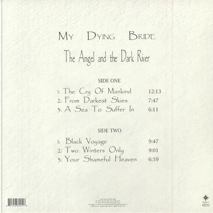 Back cover — MY DYING BRIDE — The Angel & The Dark River (30th Anniversary Edition) (half-speed remastered)