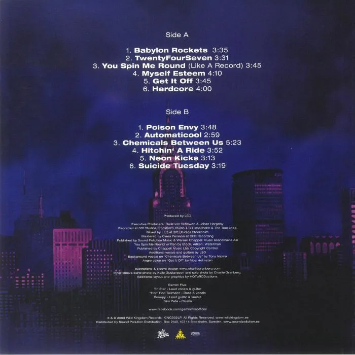 Back cover — GEMINI FIVE — Babylon Rockets