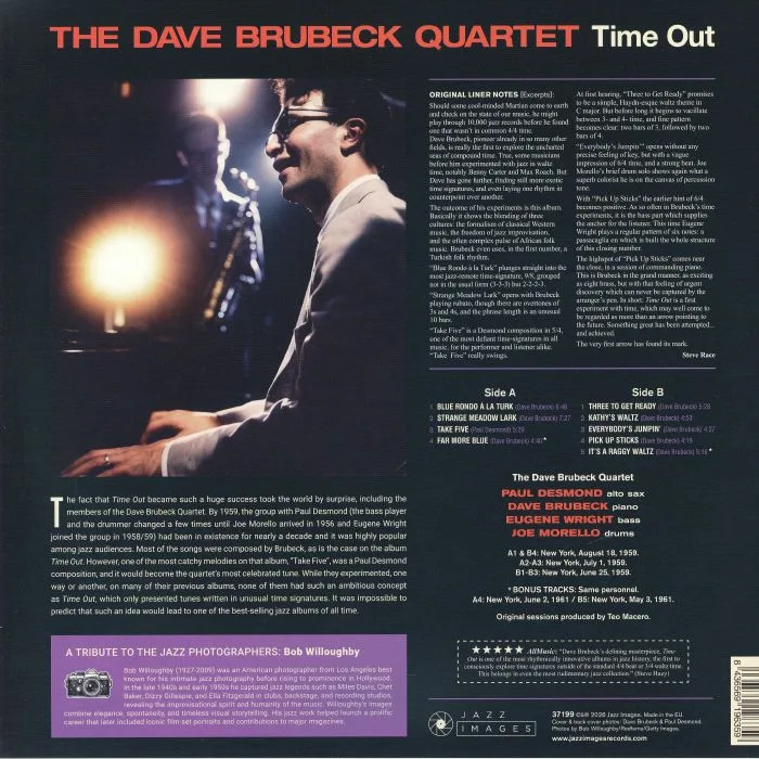 Обратная сторона обложки — DAVE BRUBECK QUARTET — Time Out