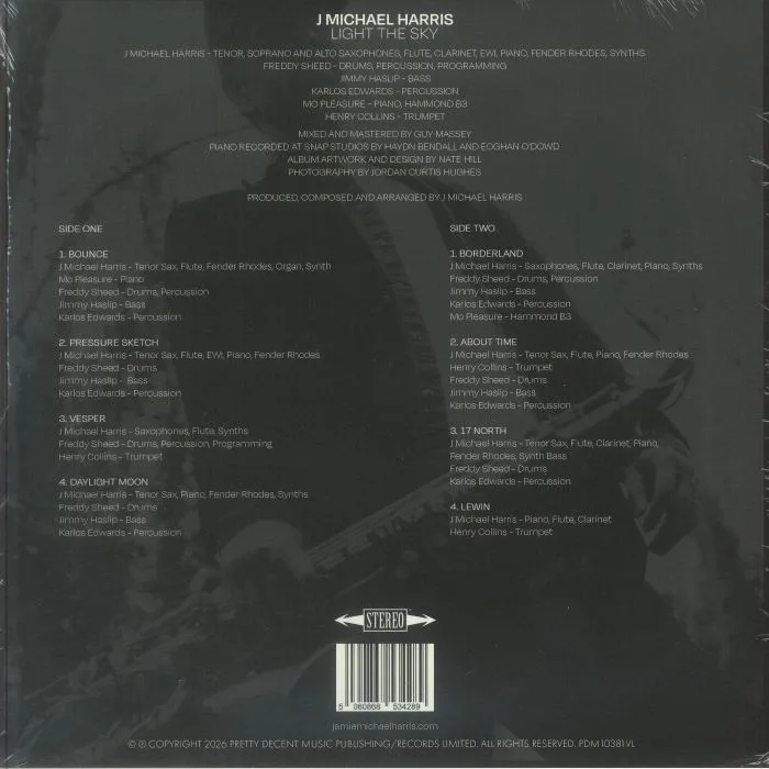 Back cover — J Michael HARRIS — Light The Sky