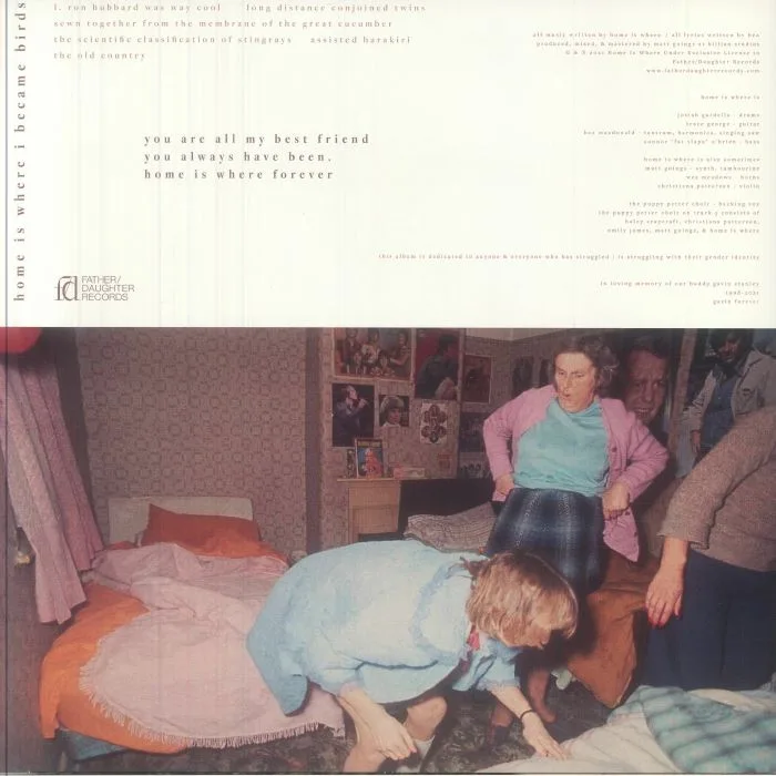Back cover — HOME IS WHERE — I Became Birds