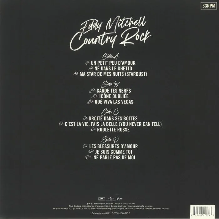 Обратная сторона обложки — EDDY MITCHELL — Country Rock