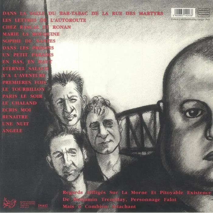 Back cover — PIGALLE — Regards Affliges Sur La Morne Et Pitoyable Existence De Benjamin Tremblay, Personnage Falot Mais O Combien Attachant (reissue)