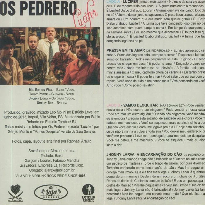 Обратная сторона обложки — OS PEDRERO — Lucifer
