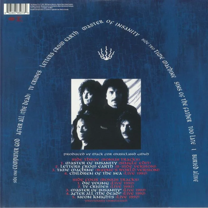 Back cover — BLACK SABBATH — Dehumanizer (Deluxe Edition)