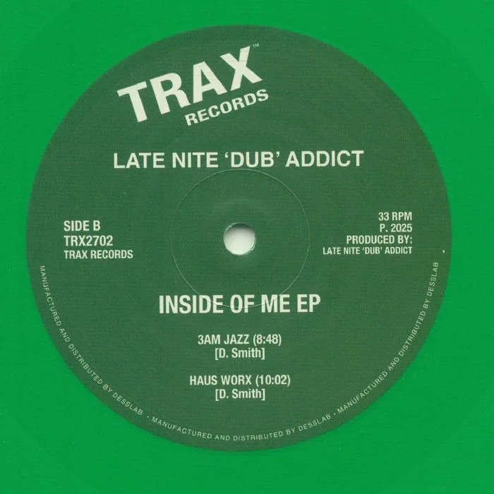 Back cover — LATE NITE 'DUB' ADDICT — Inside Of Me EP