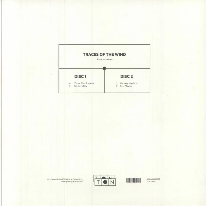 Back cover — PETRE INSPIRESCU — Traces Of The Wind