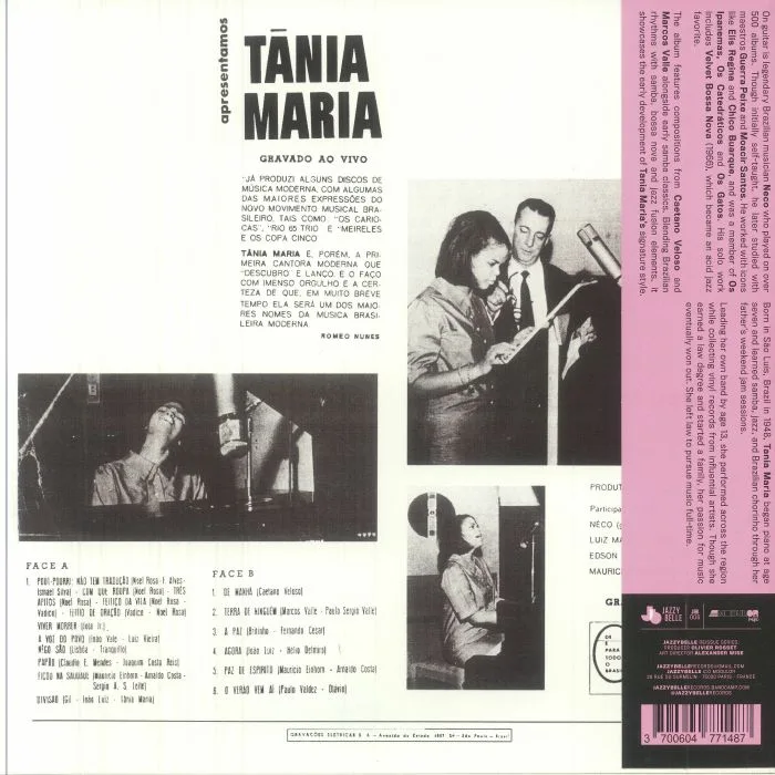 Обратная сторона обложки — Tania MARIA — Apresentamos