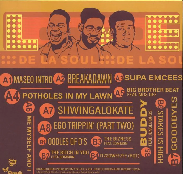 Обратная сторона обложки — DE LA SOUL — Live At Tramps NYC 1996 (Record Store Day RSD 2024)