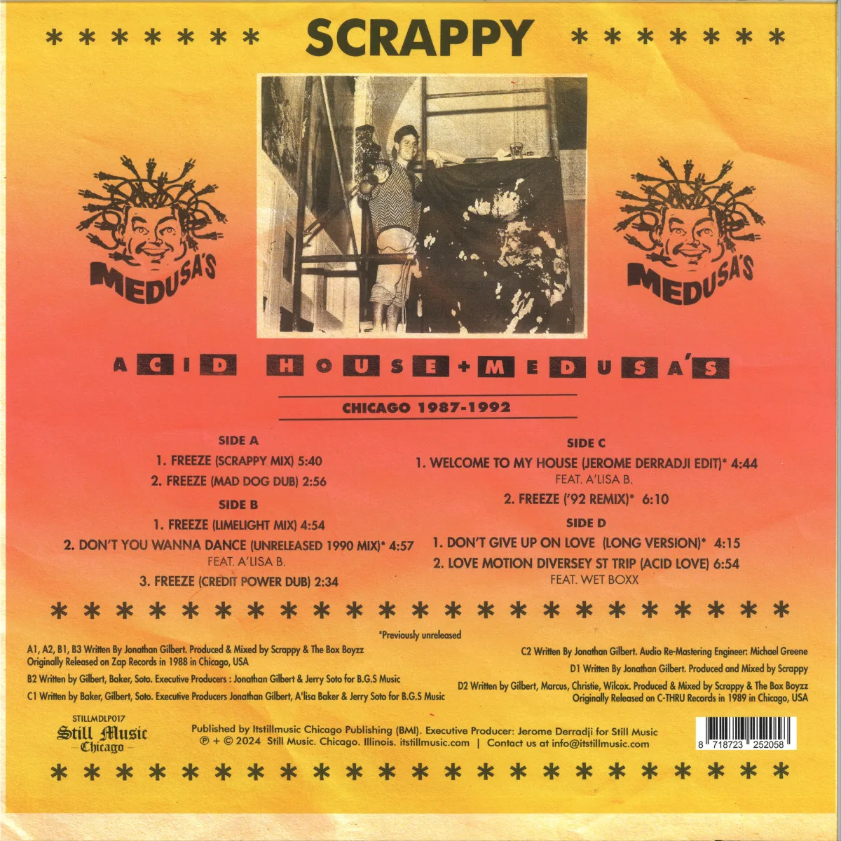 Back cover — Scrappy — Acid House + Medusas - Chicago, 1987-1992 LP 2x12"