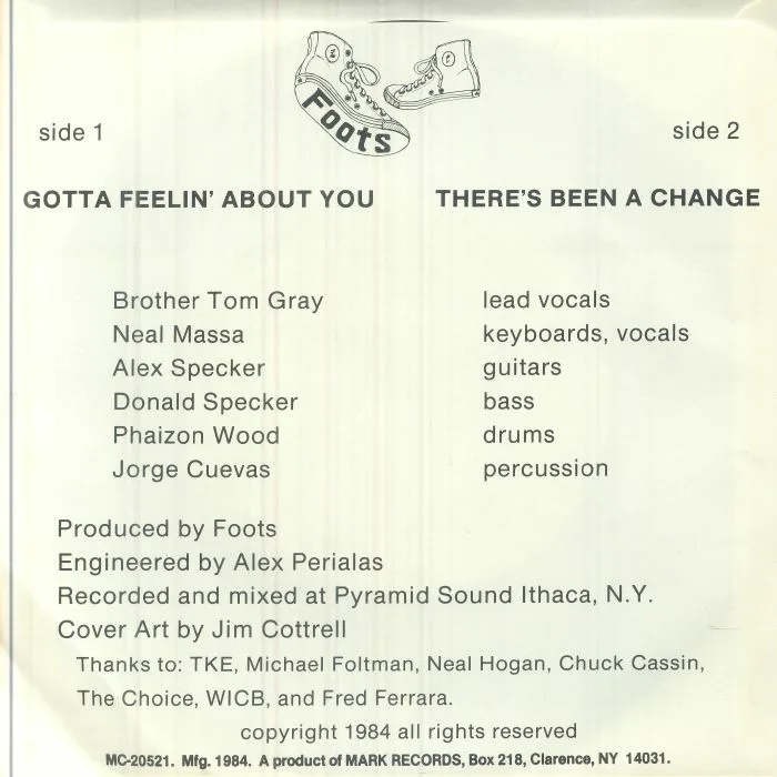Back cover — FOOTS — Gotta Feelin' About You (warehouse find)