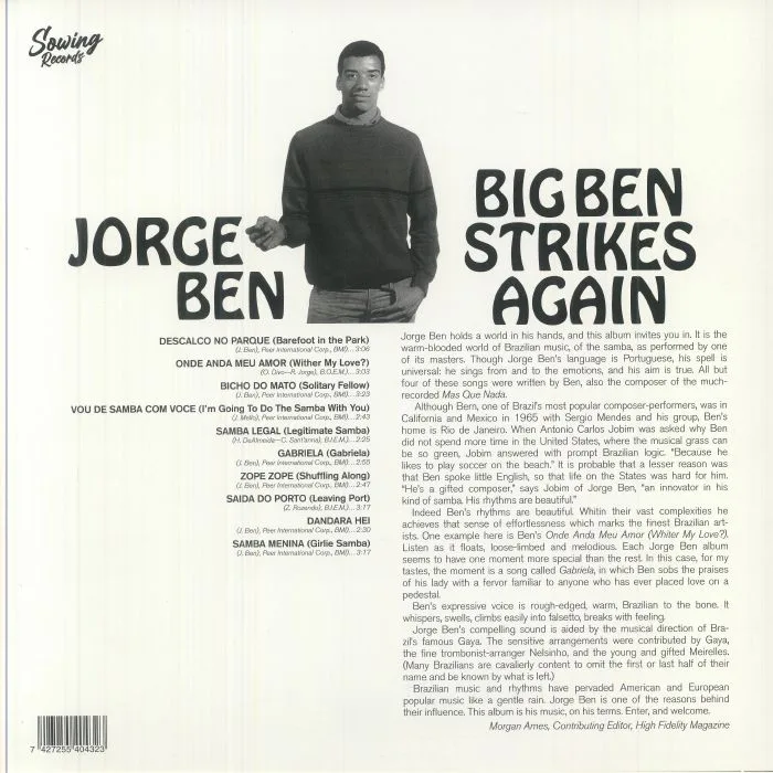 Back cover — Jorge BEN — Big Ben Strikes Again