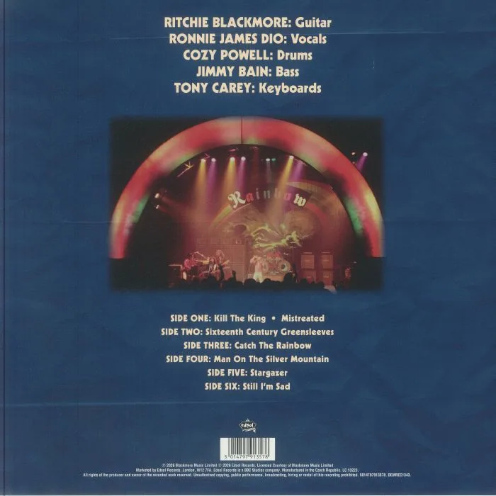 Back cover — RITCHIE BLACKMORE'S RAINBOW — Live In Dusseldorf 1976: Dusseldorf Philipshalle 27 / 9 / 1976 (remastered)