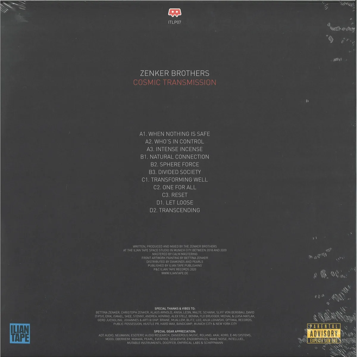 Обратная сторона обложки — Zenker Brothers — Cosmic Transmission 2x12"