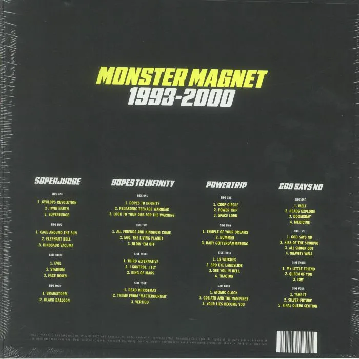 Back cover — MONSTER MAGNET — 1993-2000 (B-STOCK)