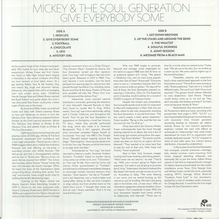 Обратная сторона обложки — MICKEY & THE SOUL GENERATION — Give Everybody Some