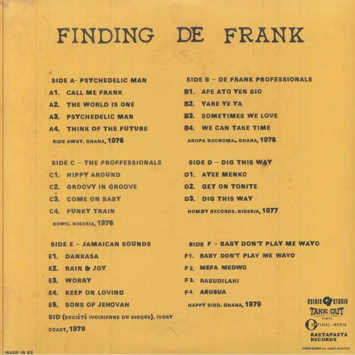 Обратная сторона обложки — De Frank KAKRA — Finding De Frank (remastered)