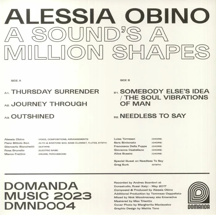 Обратная сторона обложки — Alessia OBINO — A Sound's A Million Shapes