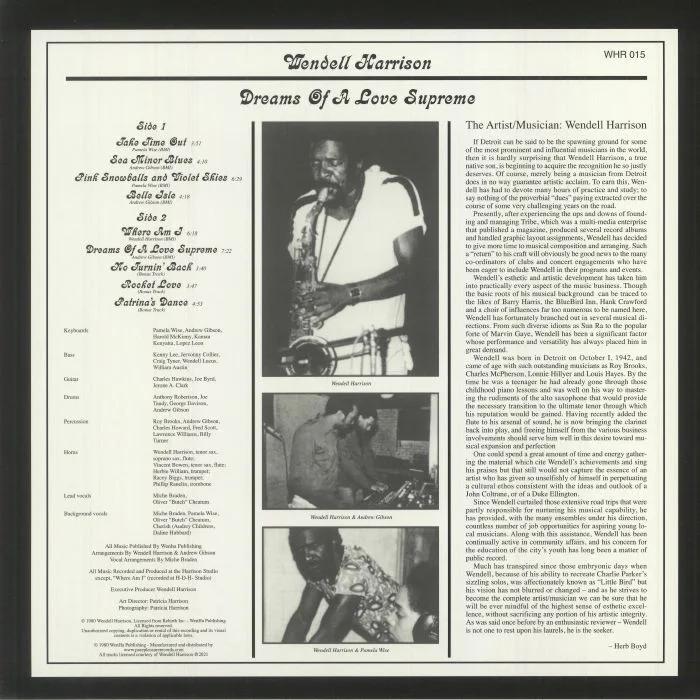 Back cover — Wendell HARRISON — Dreams Of A Love Supreme