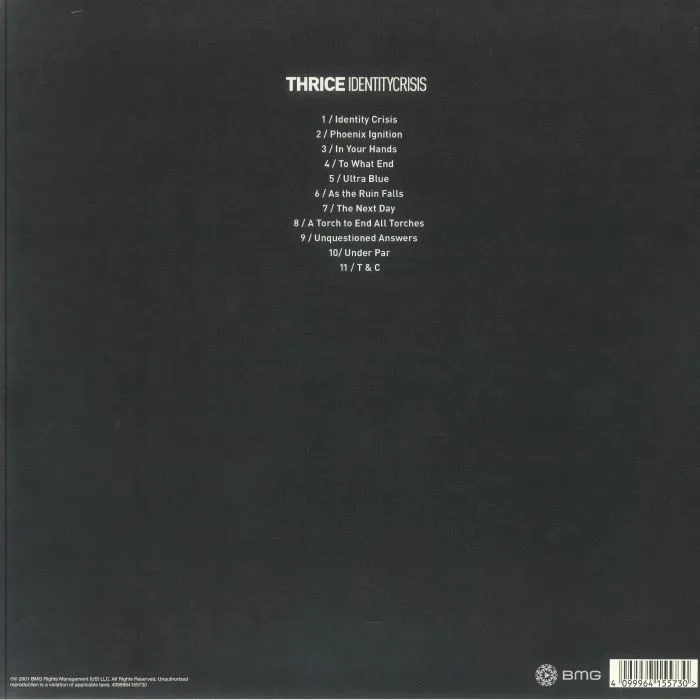 Back cover — THRICE — Identity Crisis (25th Anniversary Edition) (B-STOCK)