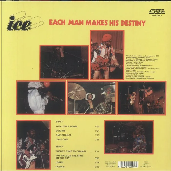 Обратная сторона обложки — ICE aka LAFAYETTE AFRO ROCK BAND — Each Man Makes His Destiny (reissue)