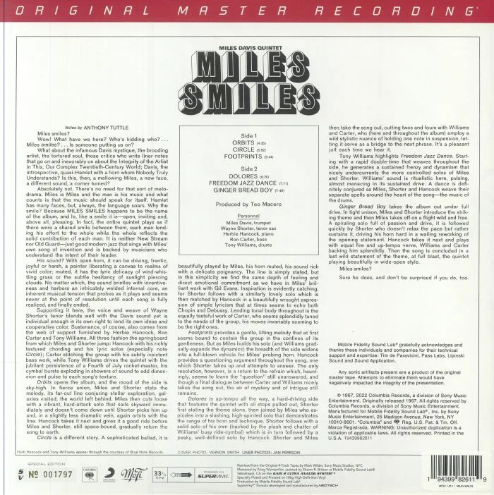 Обратная сторона обложки — Miles DAVIS — Miles Smiles (reissue)