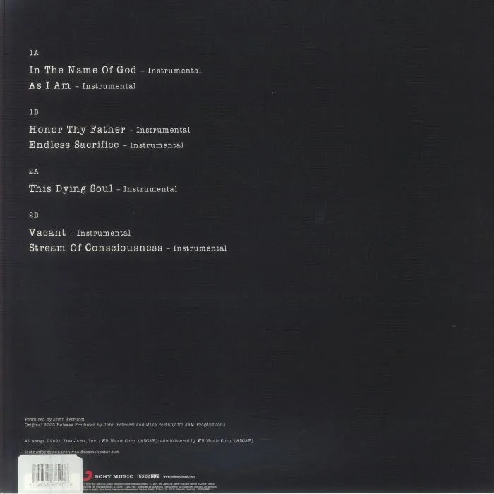 Back cover — DREAM THEATER — Lost Not Forgotten Archives: Train Of Thought Instrumental Demos 2003