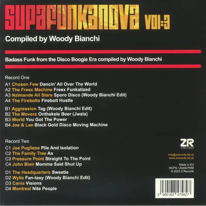 Back cover — Woody BIANCHI / VARIOUS — Supafunkanova Vol 3