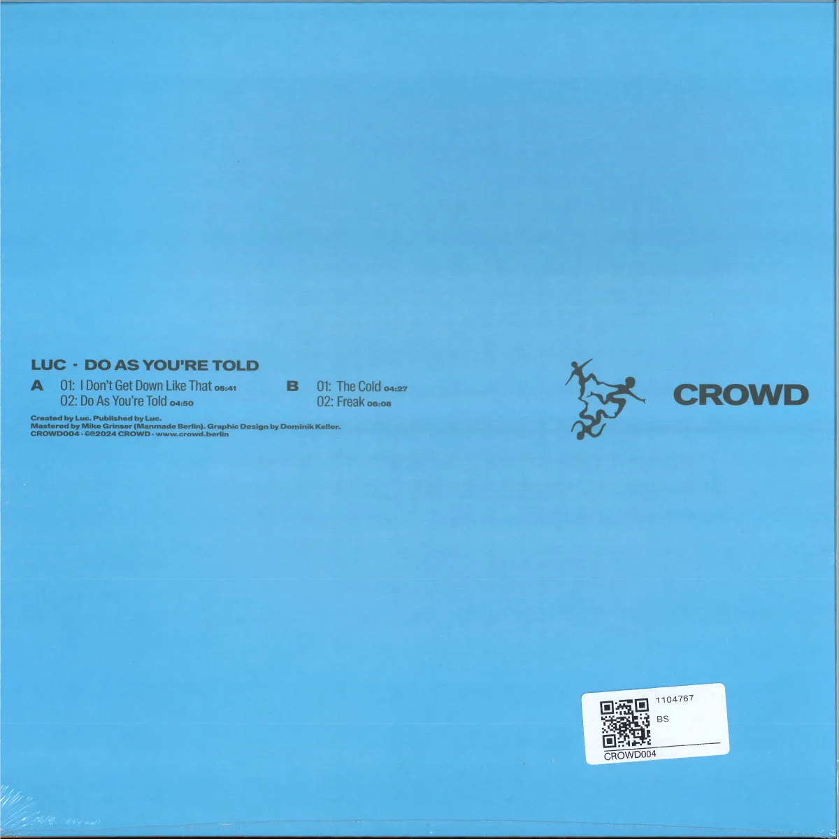 Back cover — Luc — CROWD004: Do As You're Told