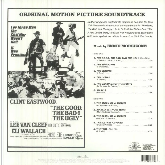 Обратная сторона обложки — Ennio MORRICONE — The Good The Bad & The Ugly (Soundtrack)